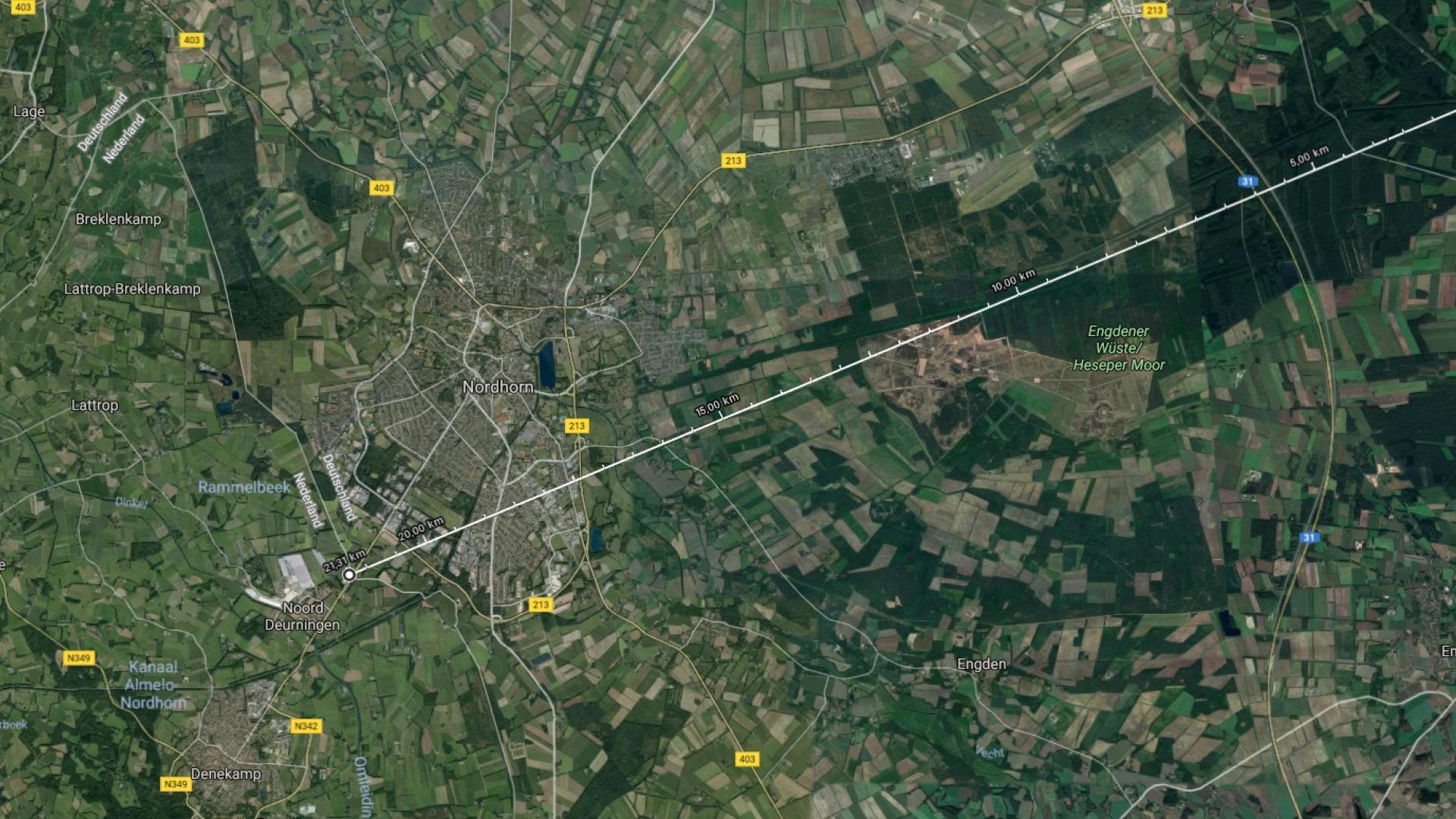 afstand tot kerncentrale Lingen